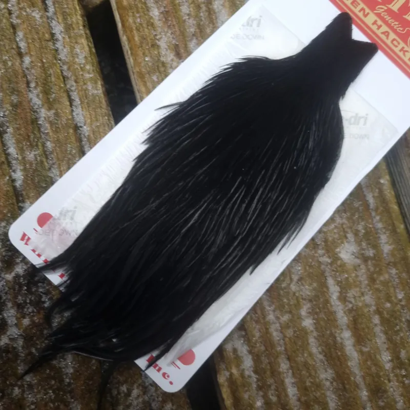 Whiting Hen Cape in Dyed Black E