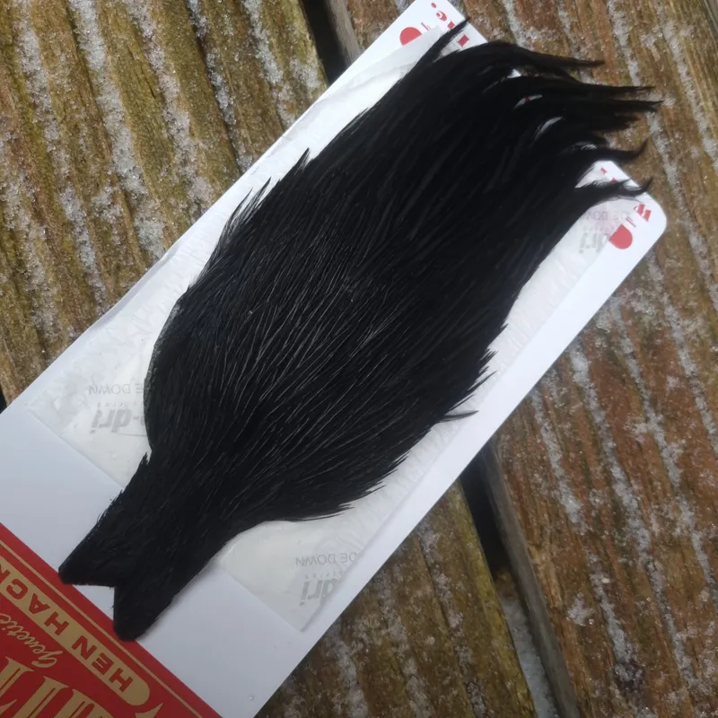 Whiting Hen Cape in Dyed Black E-3