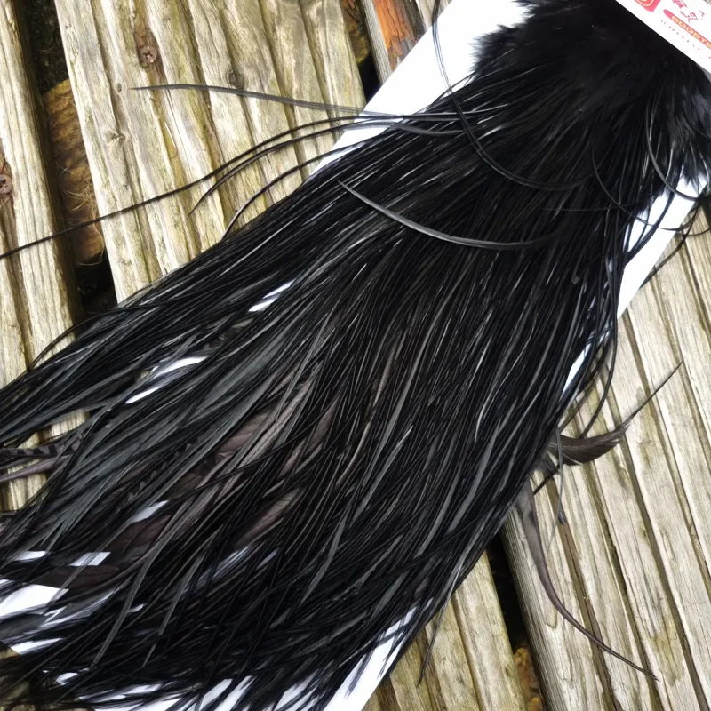 Whiting Pro-Grade Midge Rooster Saddle in Black E Approx Tying Sizes 14 16 some going smaller-6