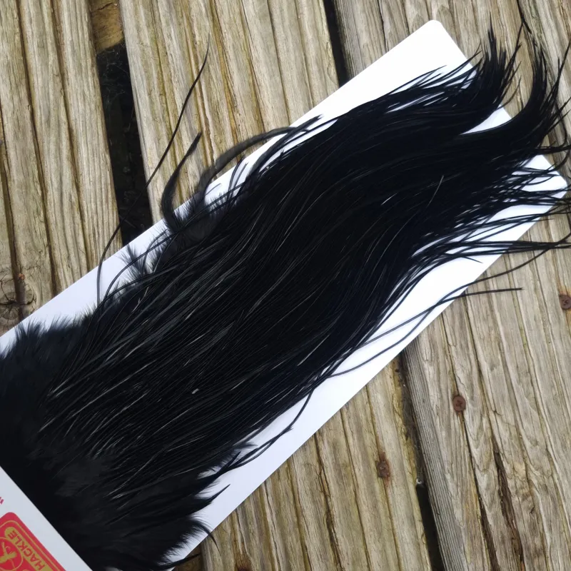 Whiting Pro-Grade Midge Rooster Saddle in Black B Approx Tying Sizes Few 12 and stuffed with 14/16/18/20 with a few going smaller-4