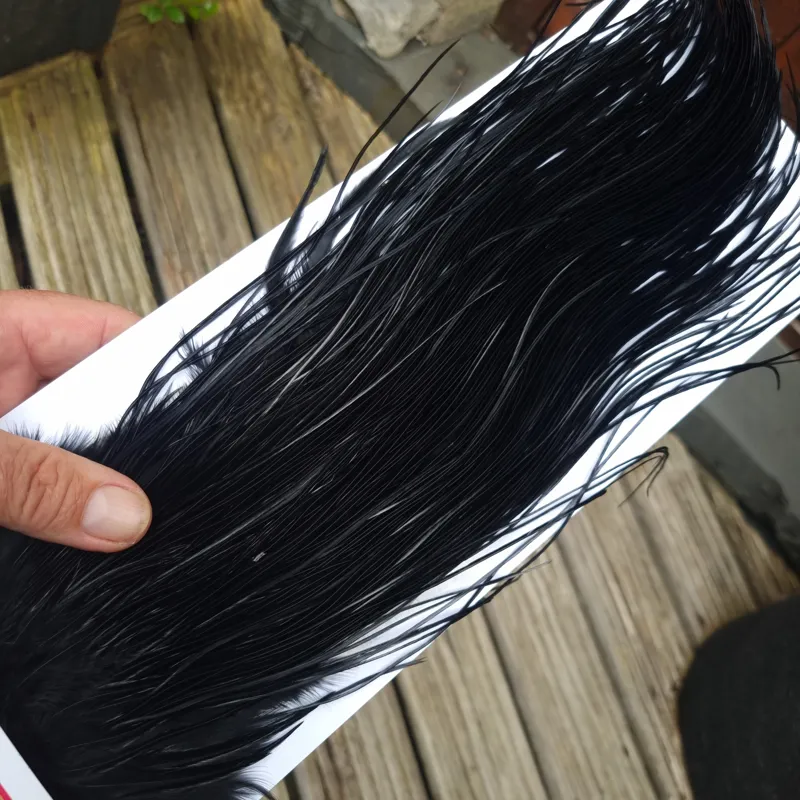 Whiting Pro-Grade Midge Rooster Saddle in Black B Approx Tying Sizes Few 12 and stuffed with 14/16/18/20 with a few going smaller-1