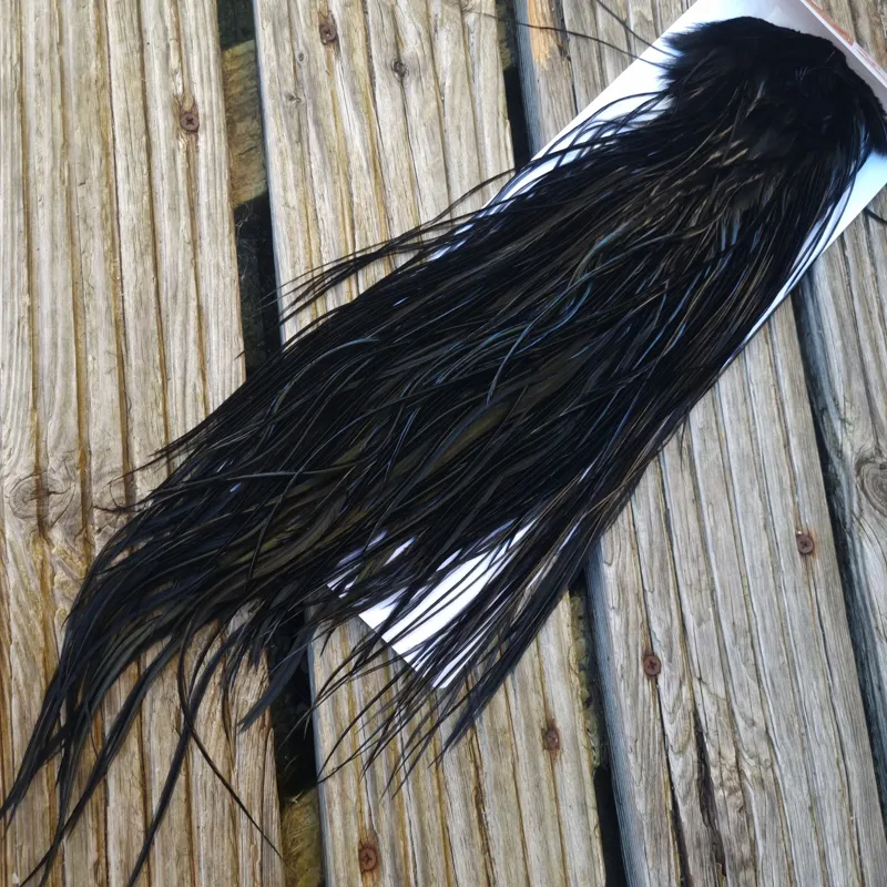 Whiting PRO-GRADE Dry Fly Rooster Saddle in Black B Approx Tying Sizes 10/12/14-4