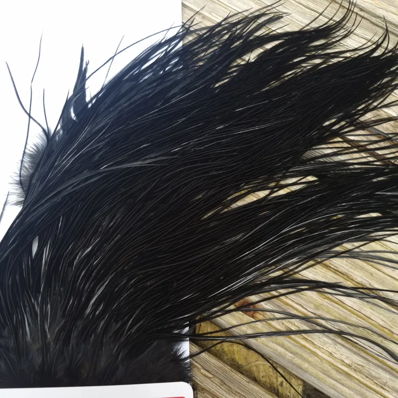 Whiting Pro-Grade Midge Rooster Saddle in Black C Approx Tying Sizes 14/16/18 with a few going smaller-4