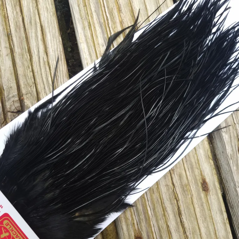 Whiting Pro-Grade Midge Rooster Saddle in Black D Approx Tying Sizes 12/14/16/18/20-5