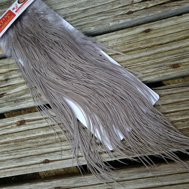 Whiting Bronze Grade Dry Fly Rooster Saddle in Medium Dun A Approx Tying Size 10/12/14/16 with a few going smaller-2
