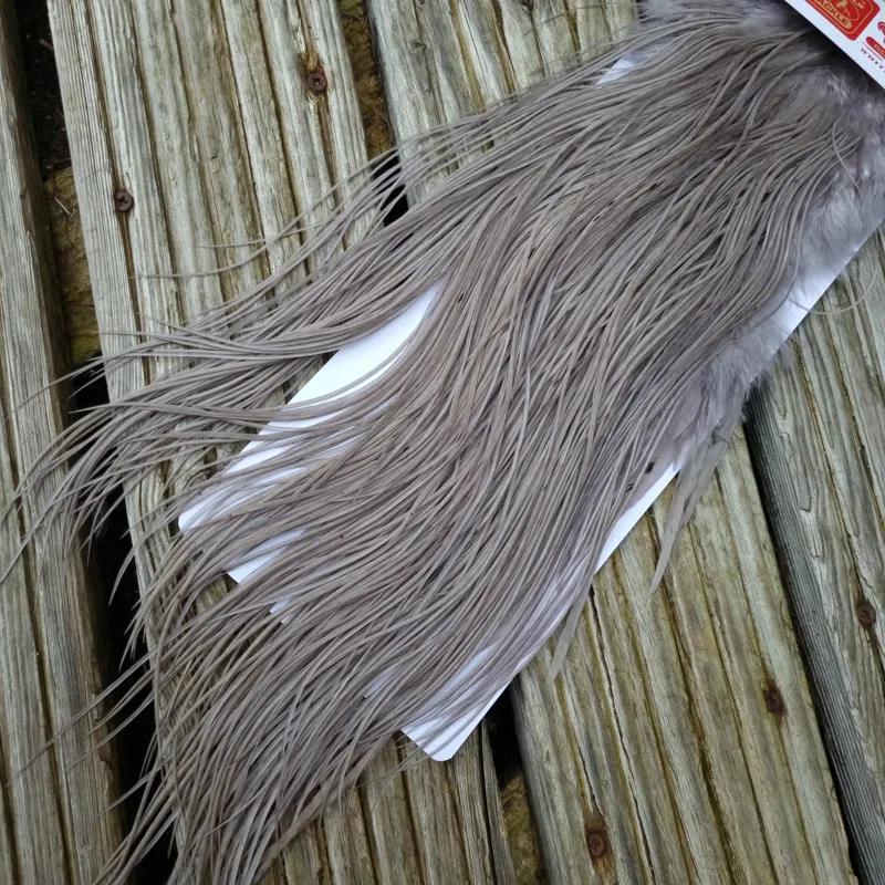 Whiting Bronze Grade Dry Fly Rooster Saddle in Medium Dun A Approx Tying Size 10/12/14/16 with a few going smaller-3