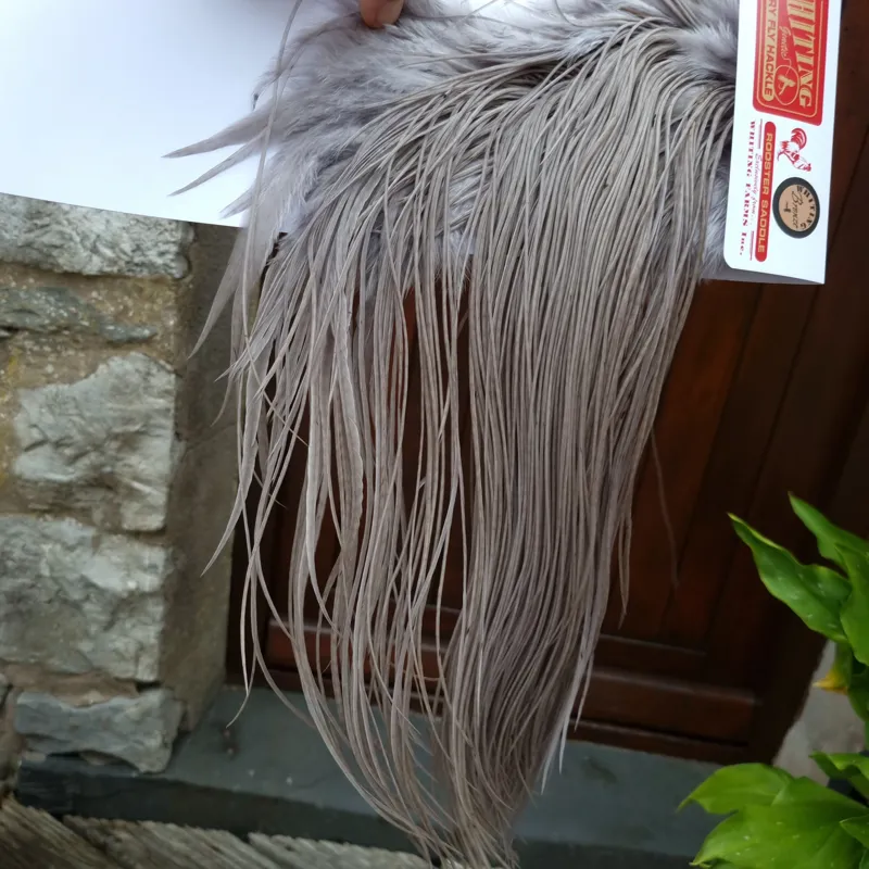 Whiting Bronze Grade Dry Fly Rooster Saddle in Medium Dun A Approx Tying Size 10/12/14/16 with a few going smaller-6
