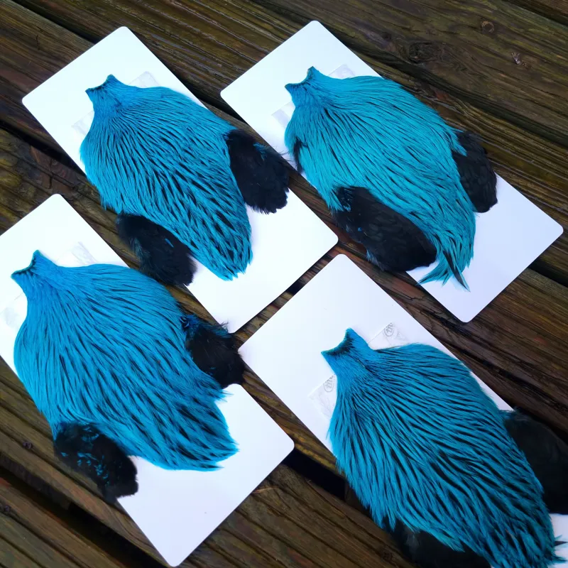 The Lakeland Brahma Rooster Cape in Silver Badger Dyed Silver Dr.Blue from Whiting Farms-4