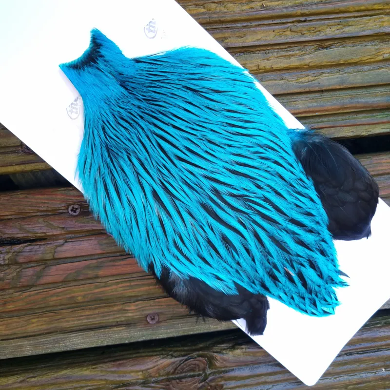 The Lakeland Brahma Rooster Cape in Silver Badger Dyed Silver Dr.Blue from Whiting Farms-8