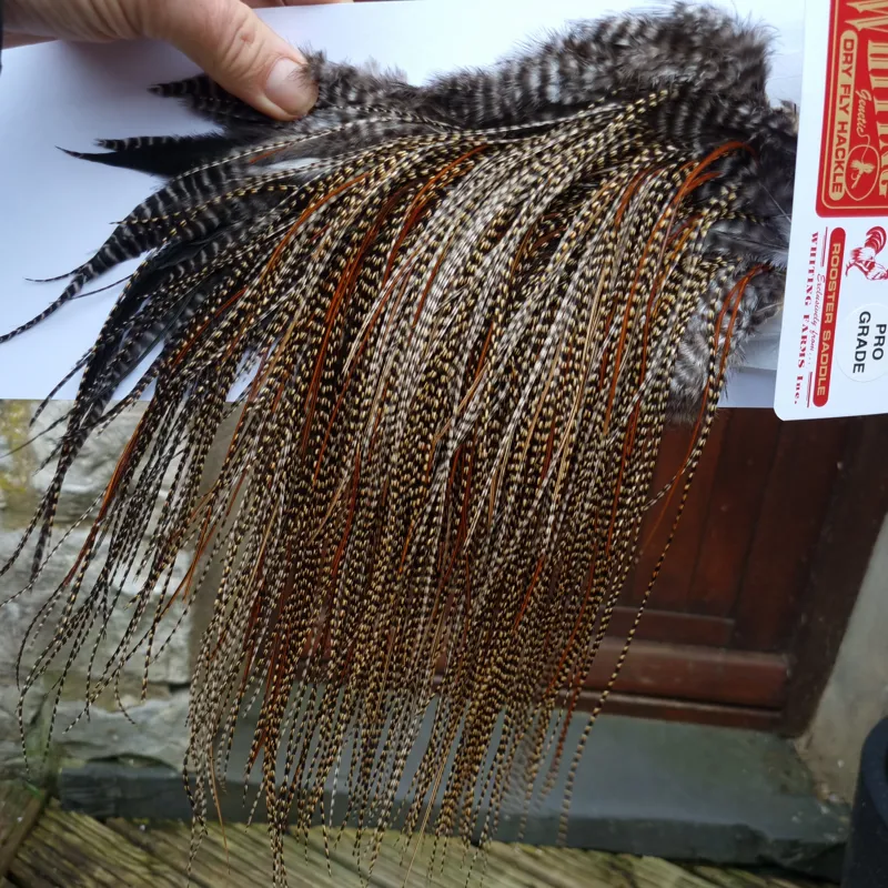 Whiting Pro-Grade Midge Rooster Saddle in CREE C Approx Tying Sizes Few14 Stuffed with 16 18 and a Few going Smaller-3