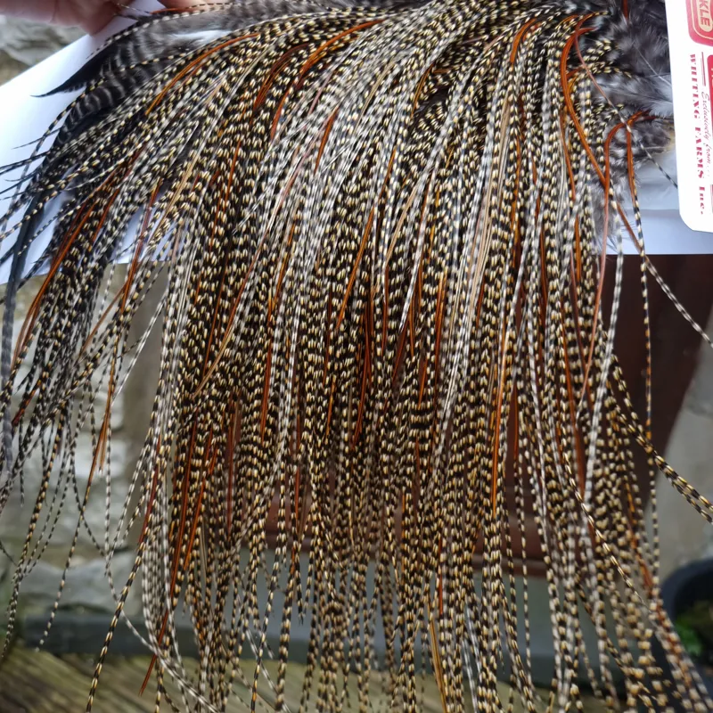 Whiting Pro-Grade Midge Rooster Saddle in CREE C Approx Tying Sizes Few14 Stuffed with 16 18 and a Few going Smaller-1