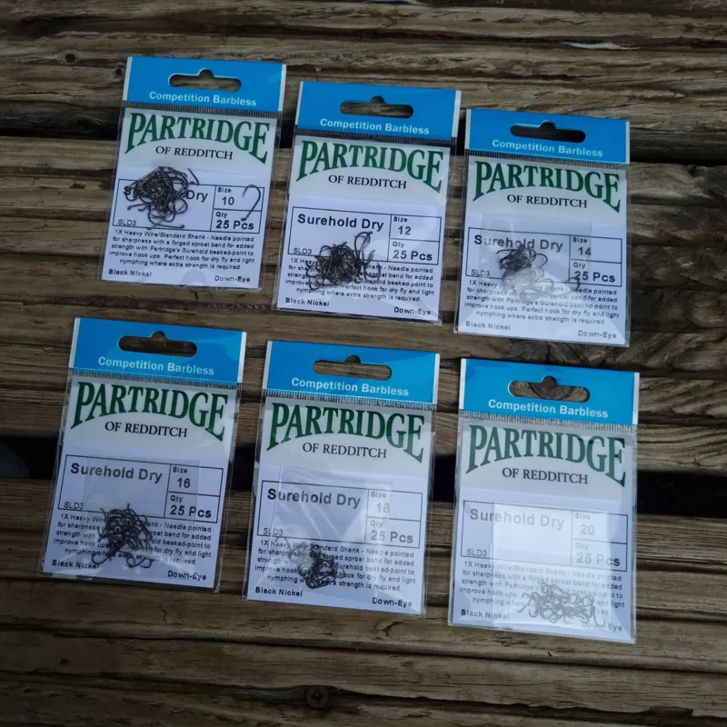 Partridge Surehold Dry Fly SLD3 Hook 25 per pack-1