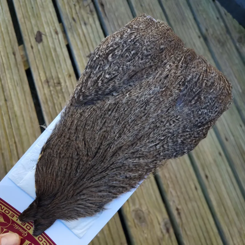 Whiting Coq de Leon Hen Cape in Brown Speckled-11