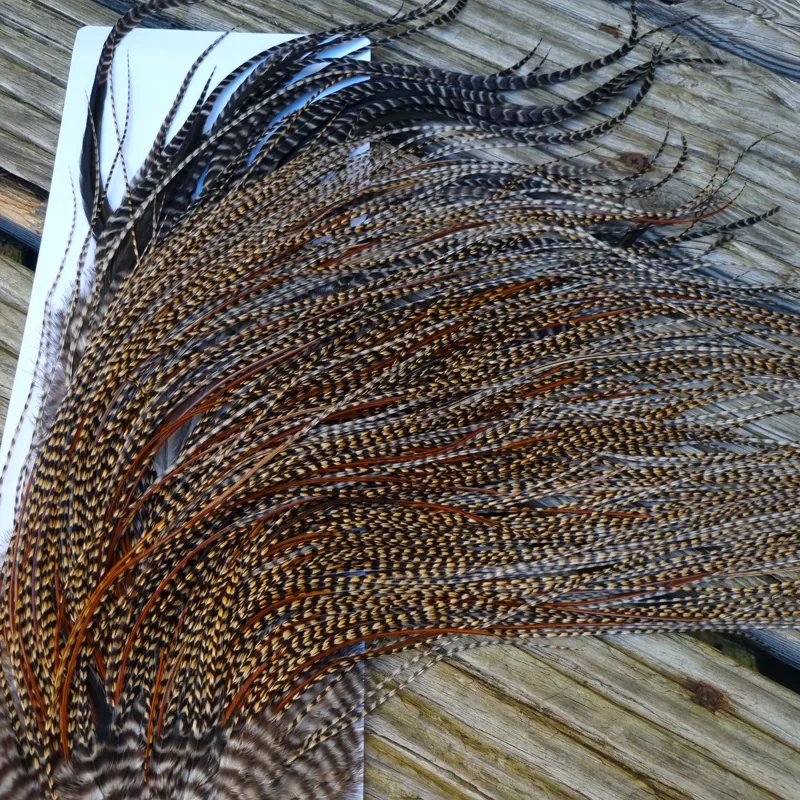 Whiting Bronze Grade Midge Rooster Saddle in CREE A Classic Cree with a light Splashing of Furnace Approx Tying Sizes 14/16/18 you might find a few going smaller-2