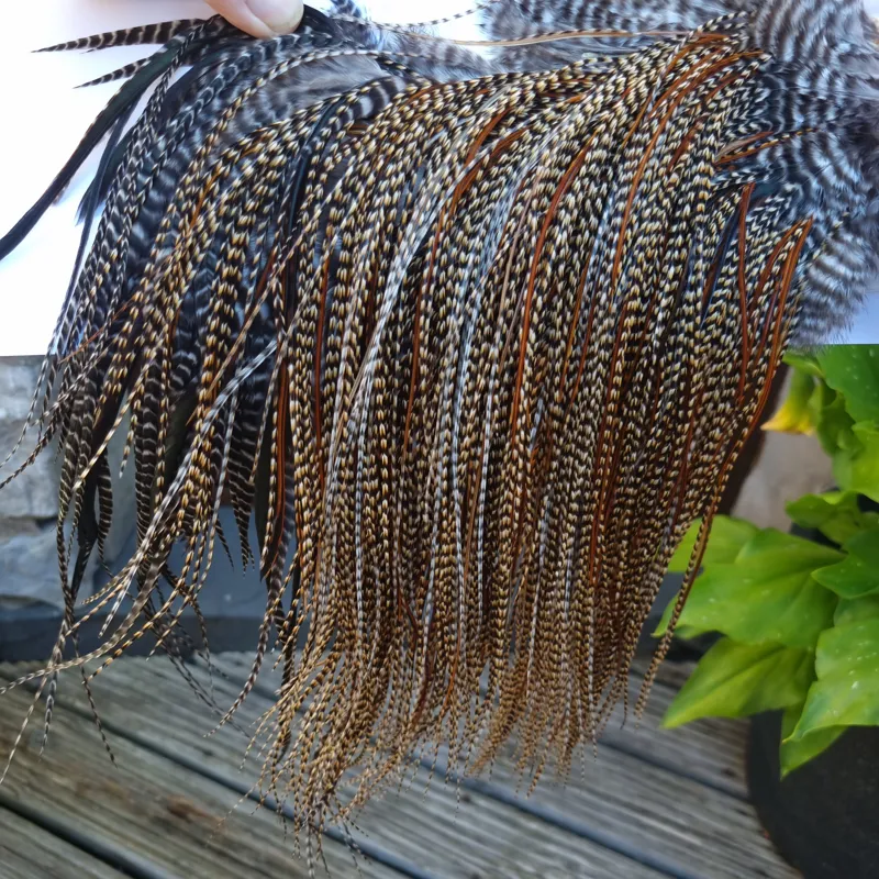 Whiting Bronze Grade Midge Rooster Saddle in CREE A Classic Cree with a light Splashing of Furnace Approx Tying Sizes 14/16/18 you might find a few going smaller-3