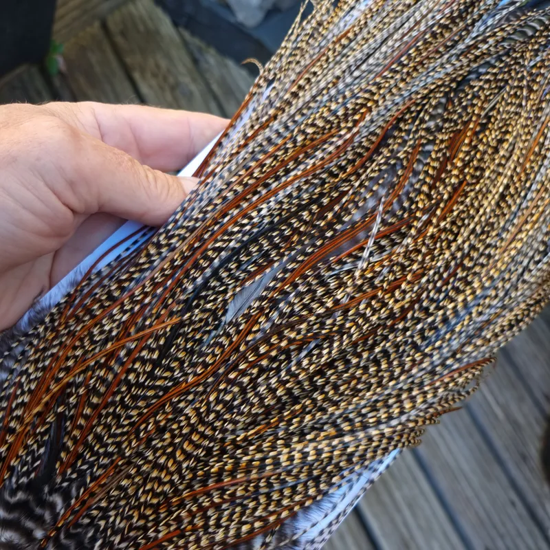 Whiting Bronze Grade Midge Rooster Saddle in CREE A Classic Cree with a light Splashing of Furnace Approx Tying Sizes 14/16/18 you might find a few going smaller-1