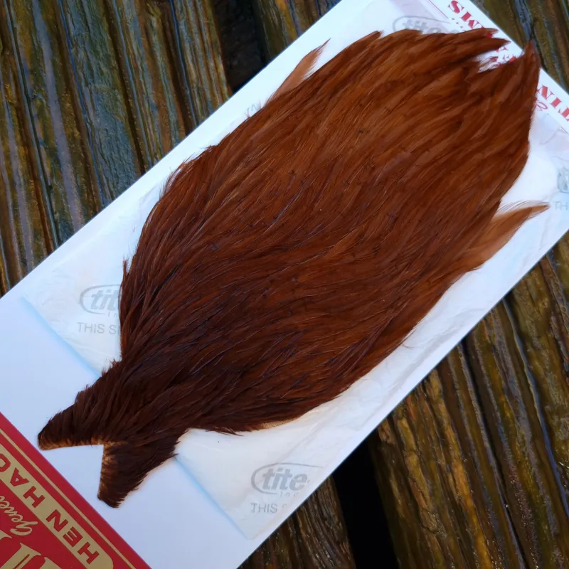 Whiting Hen Cape in Dyed Brown B-1