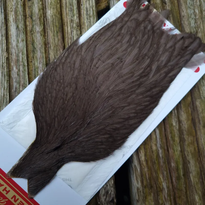 Whiting Hen Cape in White Dyed Dark Dun A-1