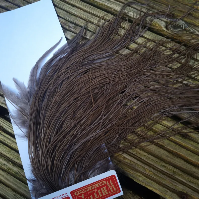 Whiting Pro-Grade Midge Rooster Saddle in Dark Dun B Approx Tying Size Stuffed with14/16/18/20 some going smaller-5