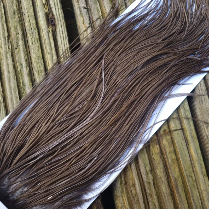 Whiting Pro-Grade Midge Rooster Saddle in Dark Dun B Approx Tying Size Stuffed with14/16/18/20 some going smaller-6