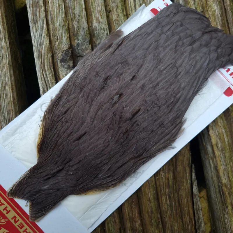 Whiting Hen Cape in White Dyed Dark Dun B-1