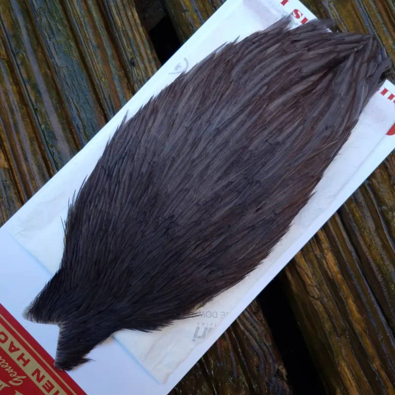 Whiting Hen Cape in White Dyed Dark Dun B-1