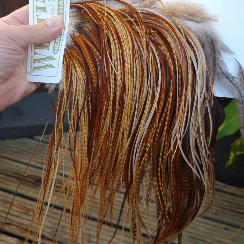 Whiting Heritage Hackles Rooster Saddle in Mixed Colours G Dark Barred Ginger/Medium Barred Ginger/Red Game/Furnace/Greenwell's Variants Tying Approx 14/16/18 with some 20 and smaller-8