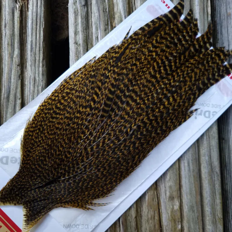 Whiting Hen Cape in Grizzly Dyed Golden Olive B-1