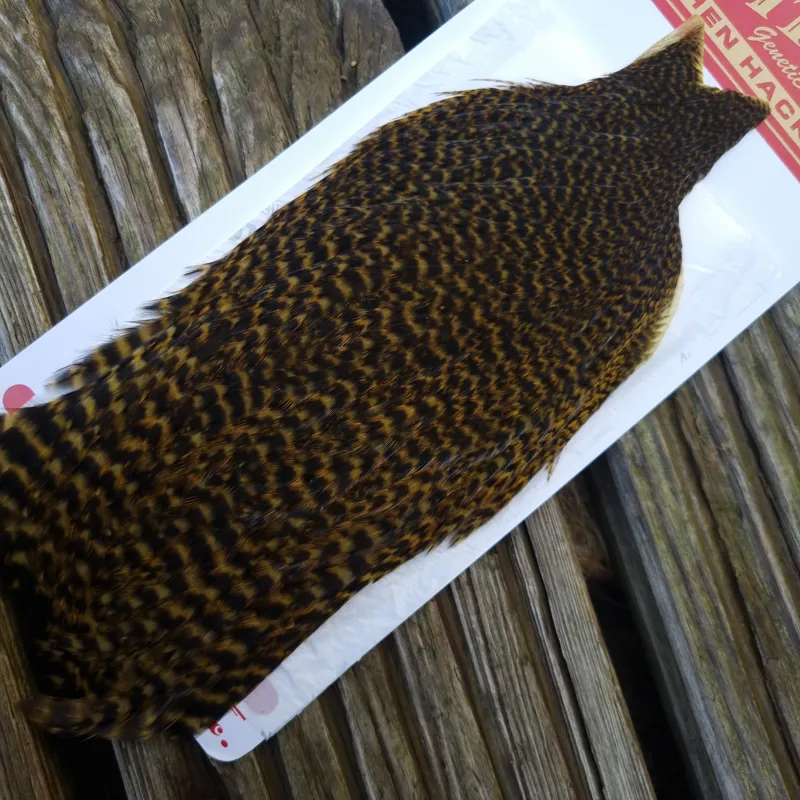 Whiting Hen Cape in Grizzly Dyed Golden Olive C
