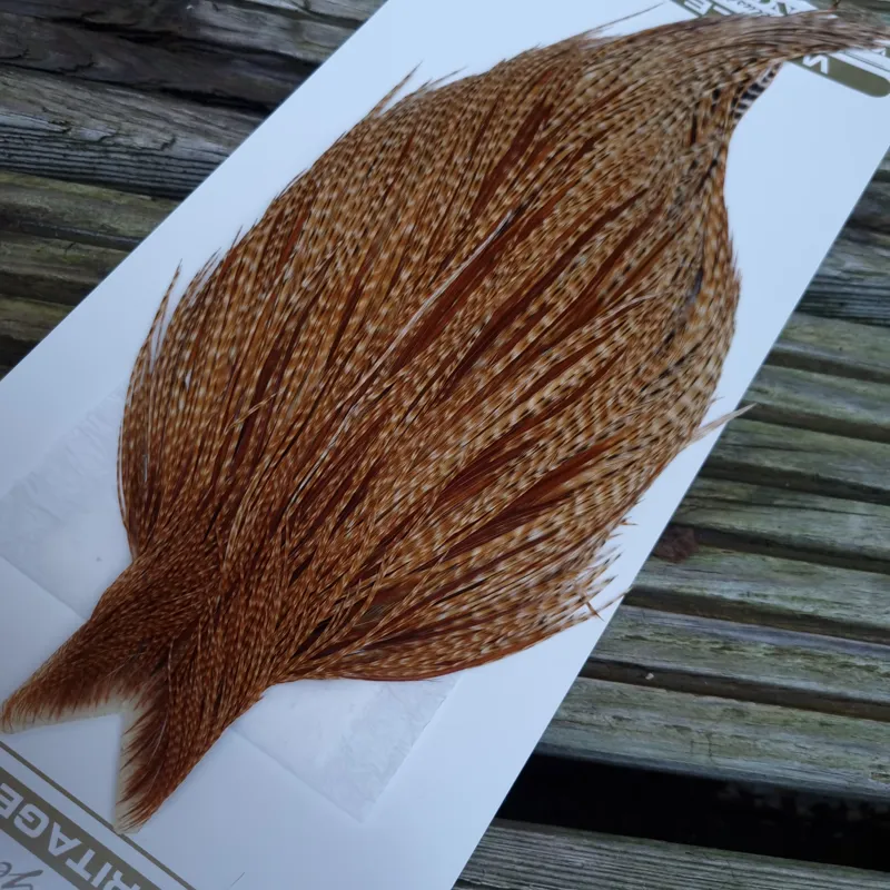 Whiting Heritage Hackles Rooster Cape in Mixed Colours H Barred Ginger Hackles-2