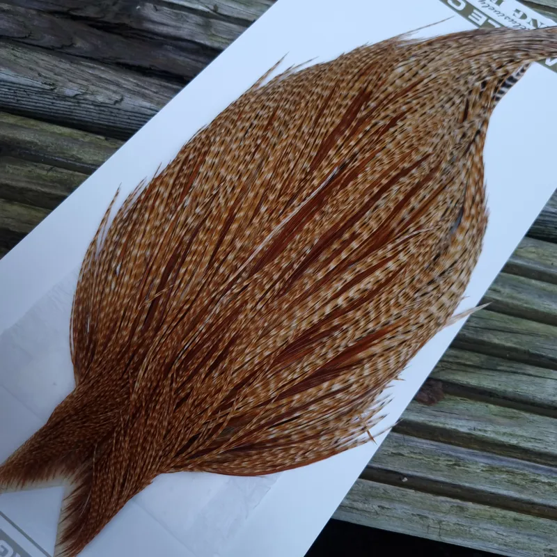 Whiting Heritage Hackles Rooster Cape in Mixed Colours H Barred Ginger Hackles