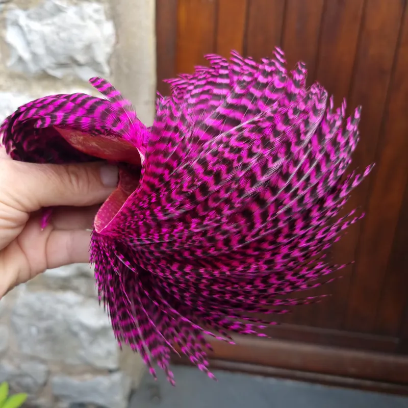 Whiting Exclusive Grizzly Hen Cape in Magenta-1