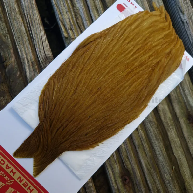 Whiting Hen Cape in White Dyed Golden Olive A-1