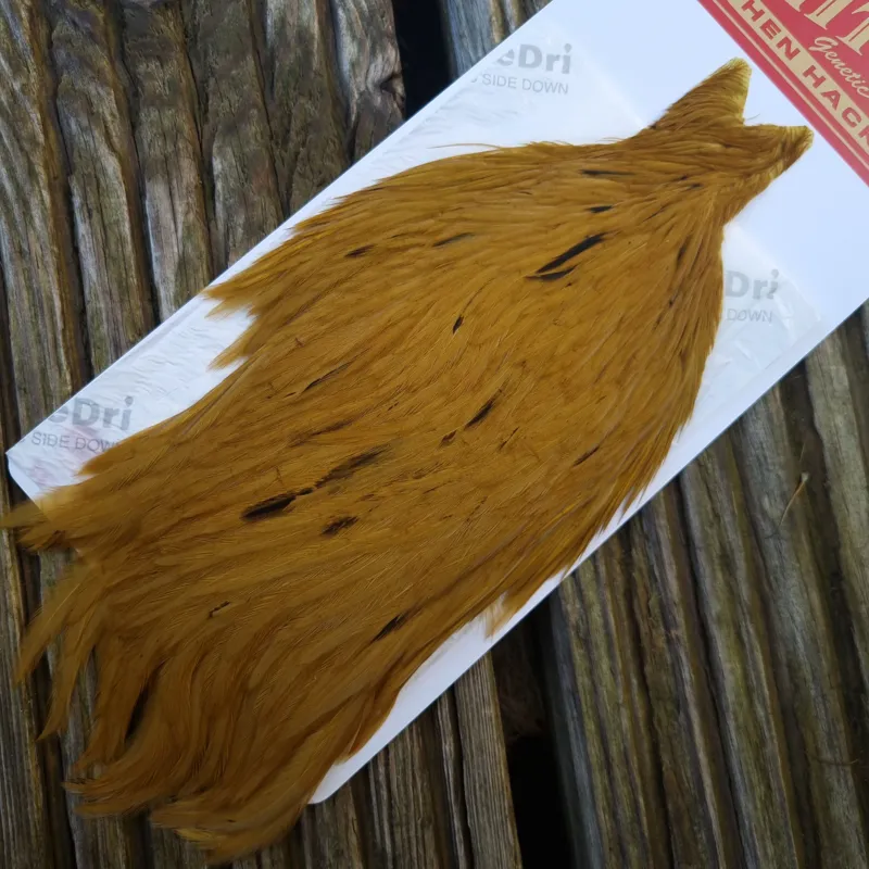 Whiting Hen Cape in White Dyed Golden Olive B