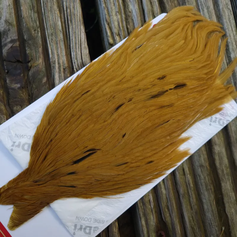 Whiting Hen Cape in White Dyed Golden Olive B-1