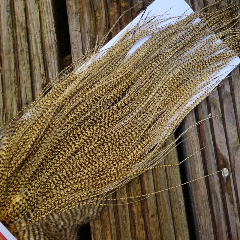 Whiting Pro-Grade Midge Rooster Saddle in Grizzly Dyed Pale Yellow C Approx Tying Size 14/16/18/20/22 some going smaller-2