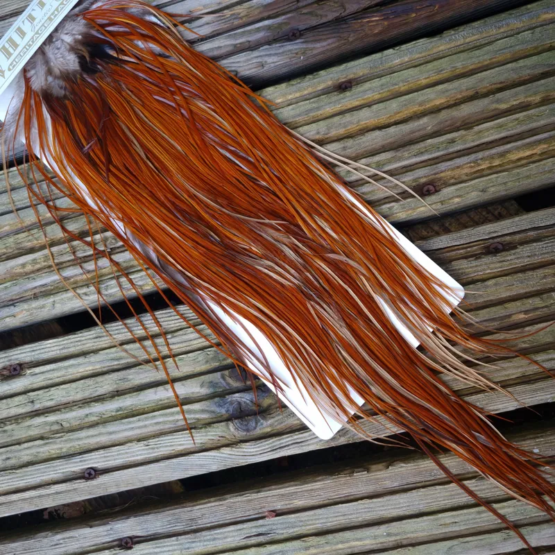 Whiting Heritage Hackles Rooster Saddle in Mixed Colours H Light to Medium Red Game with a Light Splashing of Furnace Tying Approx 12/14/16      -1