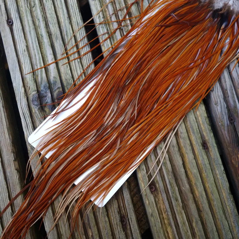 Whiting Heritage Hackles Rooster Saddle in Mixed Colours H Light to Medium Red Game with a Light Splashing of Furnace Tying Approx 12/14/16      -3