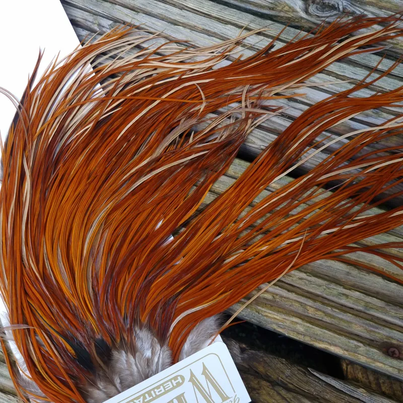 Whiting Heritage Hackles Rooster Saddle in Mixed Colours H Light to Medium Red Game with a Light Splashing of Furnace Tying Approx 12/14/16      -5