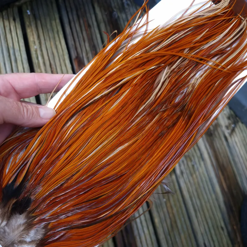 Whiting Heritage Hackles Rooster Saddle in Mixed Colours H Light to Medium Red Game with a Light Splashing of Furnace Tying Approx 12/14/16      -8
