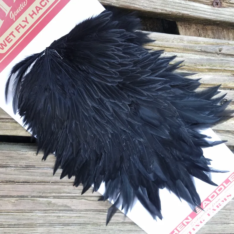 Whiting Hen Saddle in Dyed Black-3
