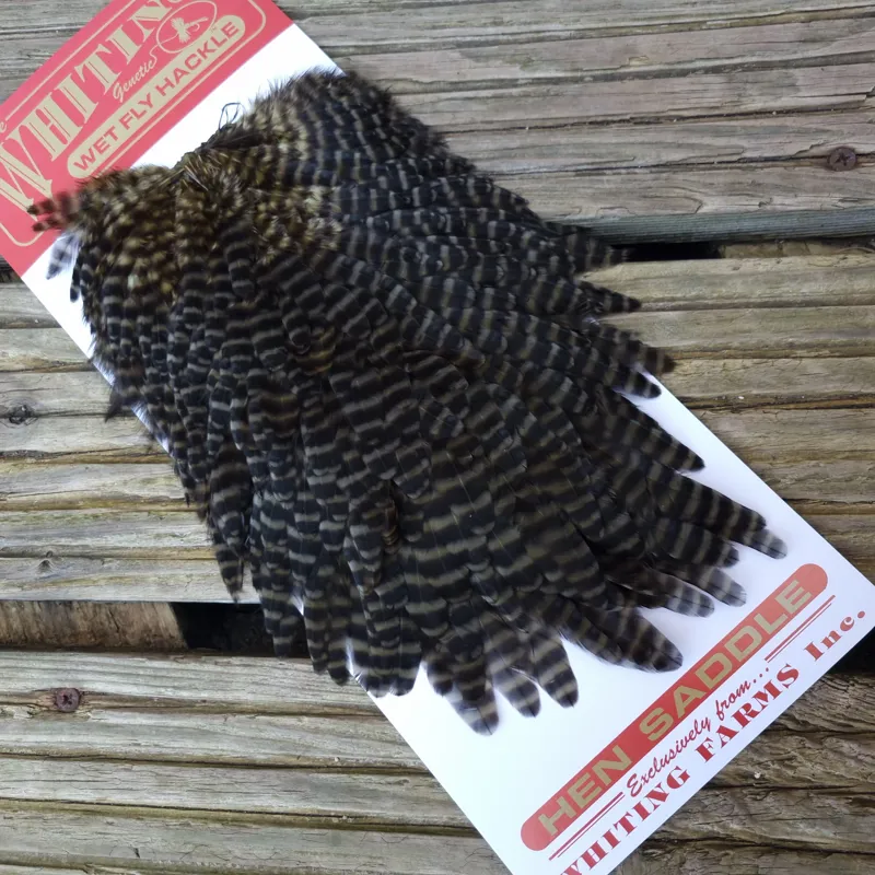 Whiting Hen Saddle in Grizzly Dyed Dark Olive