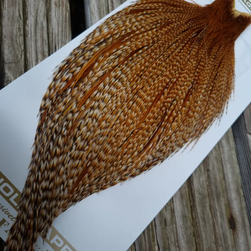 Whiting Heritage Hackles Rooster Cape in Mixed Colours Barred Dark Ginger/Classic CREE A 