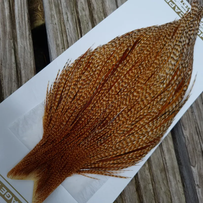 Whiting Heritage Hackles Rooster Cape in Mixed Colours Barred Dark Ginger/Classic CREE A -4