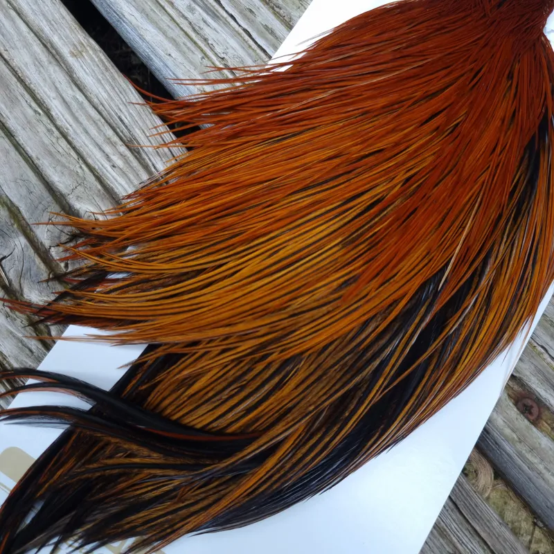 Whiting Heritage Hackles Rooster Cape in Mixed Colours N Fire Red Game/Hot Furnace-4