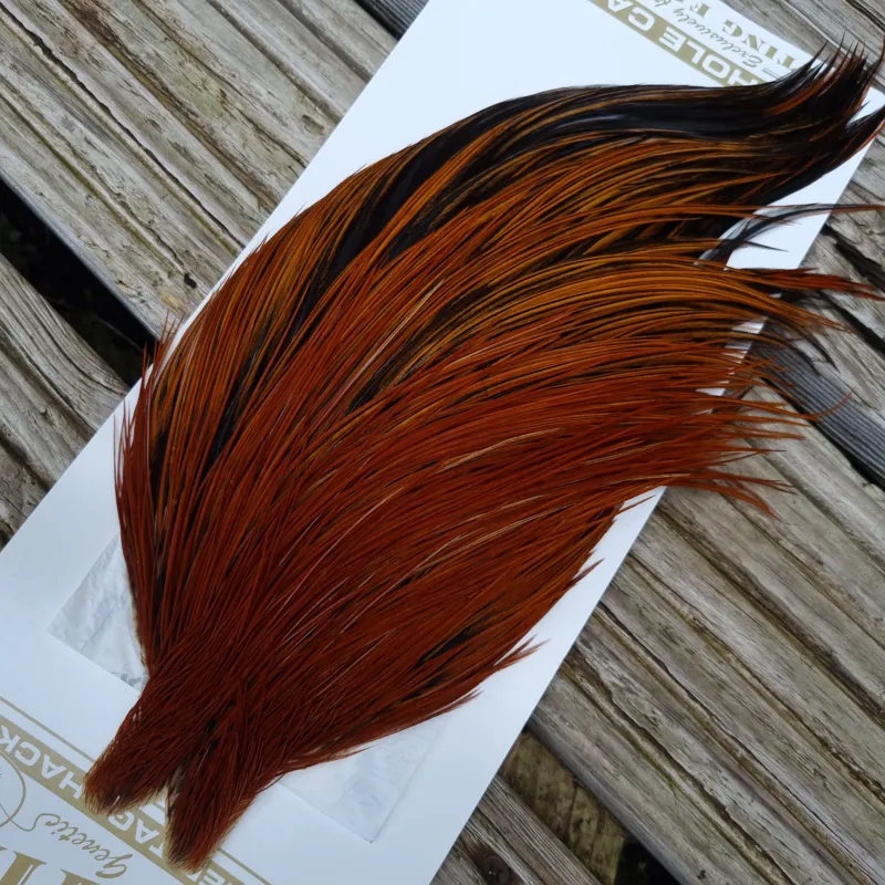Whiting Heritage Hackles Rooster Cape in Mixed Colours N Fire Red Game/Hot Furnace-5