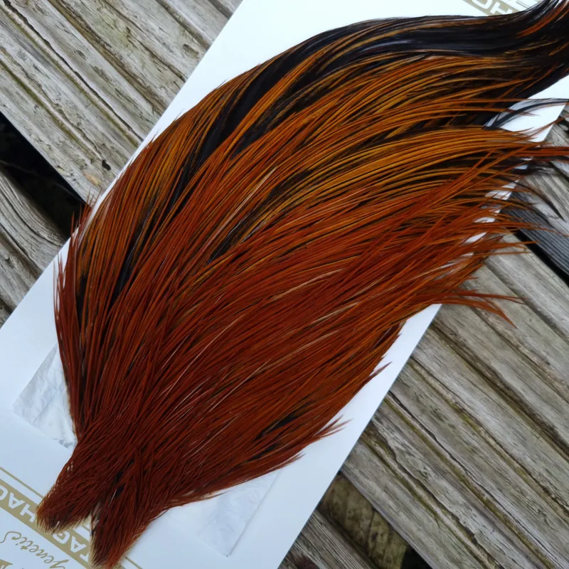 Whiting Heritage Hackles Rooster Cape in Mixed Colours N Fire Red Game/Hot Furnace-6