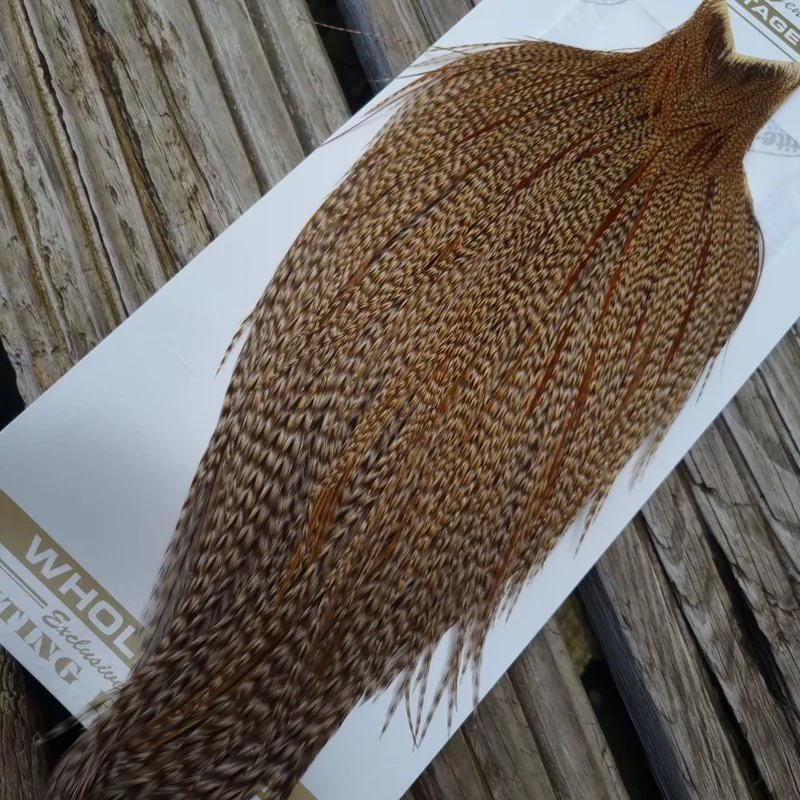 Whiting Heritage Hackles Rooster Cape in Mixed Colours DUN CREE C-1