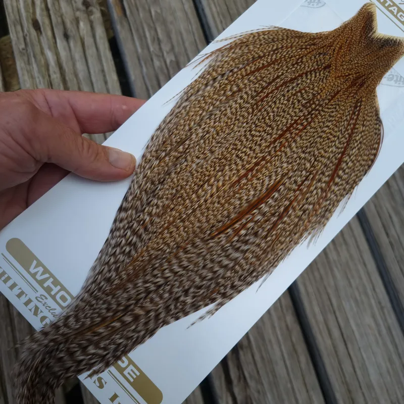 Whiting Heritage Hackles Rooster Cape in Mixed Colours DUN CREE C-6