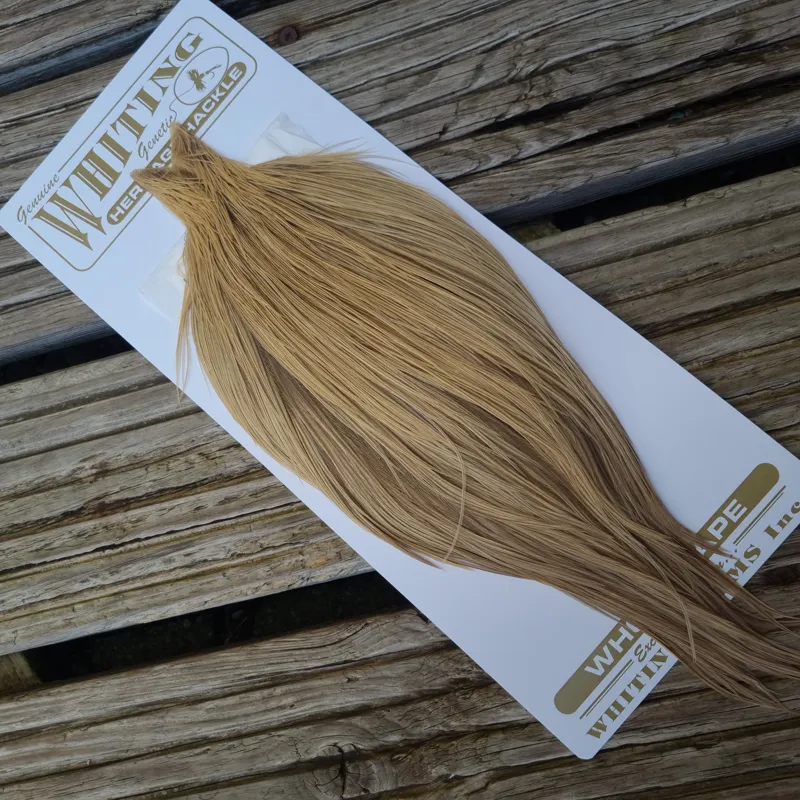 Whiting Heritage Hackles Rooster Cape in Mixed Colours I Light Champagne/Champagne Badger -1